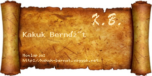 Kakuk Bernát névjegykártya